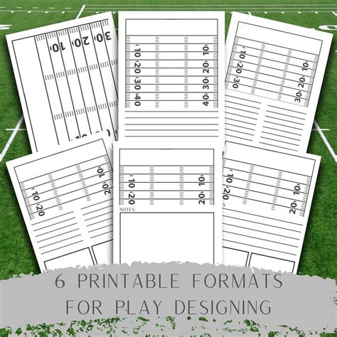 Football Printable Playbook Sheet for Coach Journal for Plays Field ...