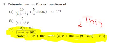 Solved Determine Inverse Fourier Transform