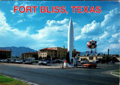 postcards tx texas fort bliss rocketwater tower army base aerial
