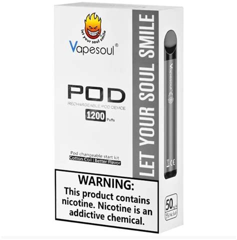 Pod System Recarreg Vel Puffs Vapesoul Cigarro Eletr Nico Pre O