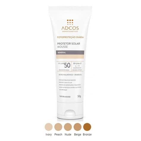 Adcos Protetor Solar Mousse Tonalizante Fps Nude G Protetor Solar Dermocosm Tico