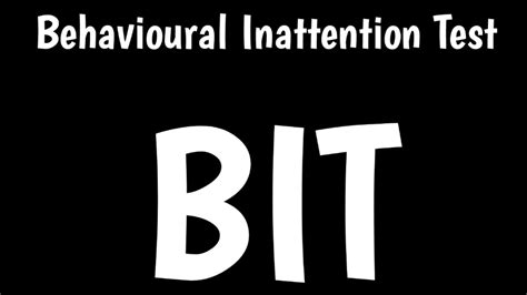 Behavioural Inattention Test BIT YouTube