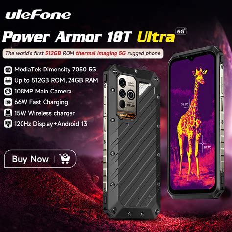 Estreia Mundial Ulefone Power Armor 18T Ultra 5G Telefone Robusto 512