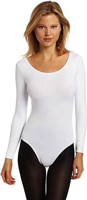 White Bodysuit In 2023 Long Sleeve Leotard Leotards Women Long Sleeve