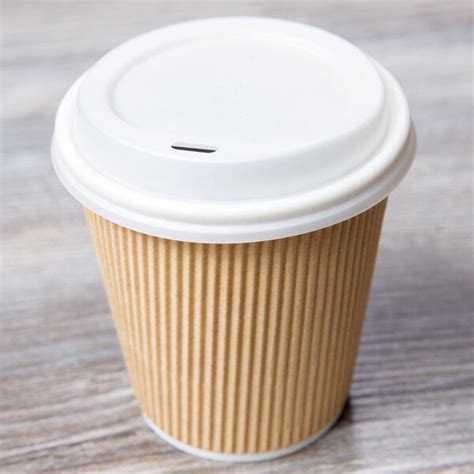 Lavex Oz Kraft Ripple Individually Wrapped Paper Hot Cup Case