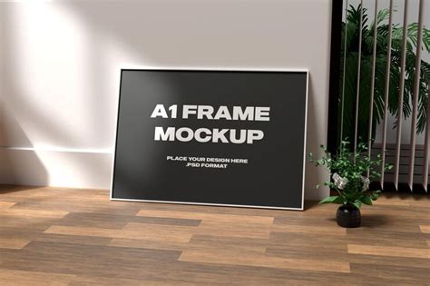 Premium PSD | Minimalist a1 display template frame mockup psd format