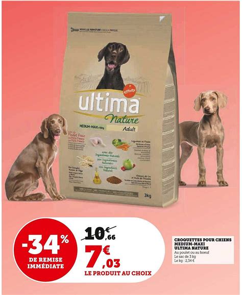 Promo Croquettes Pour Chiens Medium Maxi Ultima Nature Chez U Express