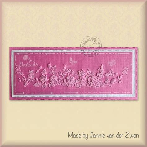 Nellie Snellen S 3D Embossing Folder Slimline Rose Border