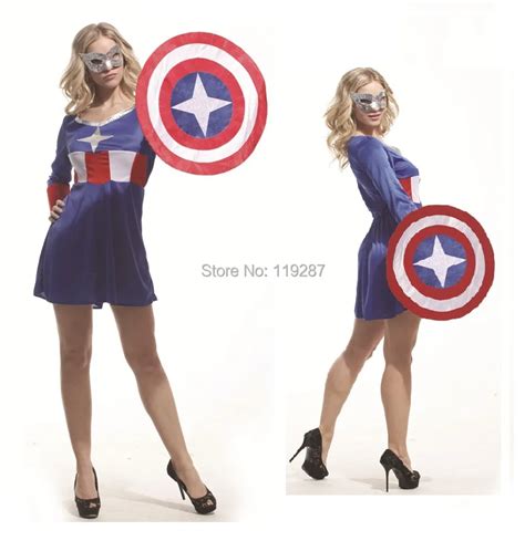 New Captain Costume Women Adult Cosplay Sexy Dress Halloween Costume