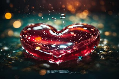 Premium Ai Image A Heart Shaped Object Floating In Water With Bubbles