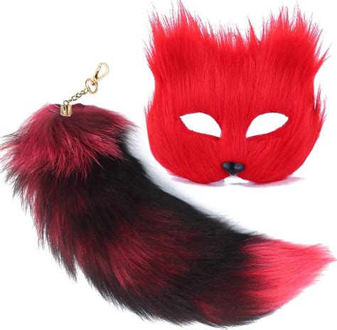 Amazon Lupidyyxun Therian Mask And Tail For Girl Furry Cat Fox