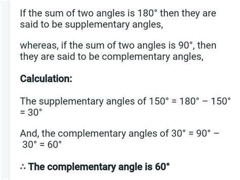 The Sum Of A Complement And Supplement Of An Angle Is Find The