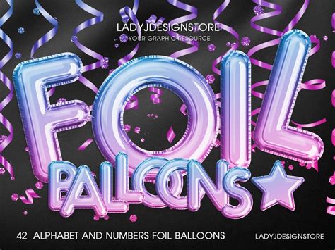 Ombre Blue Pink Foil Balloon Alphabet Clip Art PNG Transparent Blue