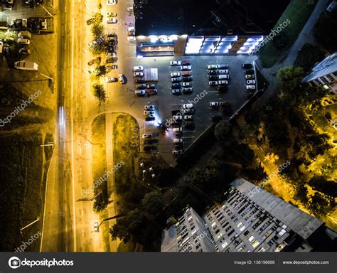 Illuminated night city street, top view — Stock Photo © GekaSkr #156196688