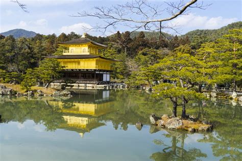 Kyoto Japonia Kinkaku Ji świątynia Złoty Pawilon Oficjalnie Wymieniał