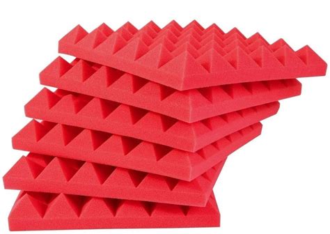 50mm Red Acoustic Panel 32 Density For Sound Absorbers Square At Rs