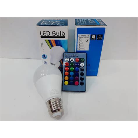 Lampada Bulbo Led Rgb 5w Controle Remoto E27 Bivolt Shopee Brasil