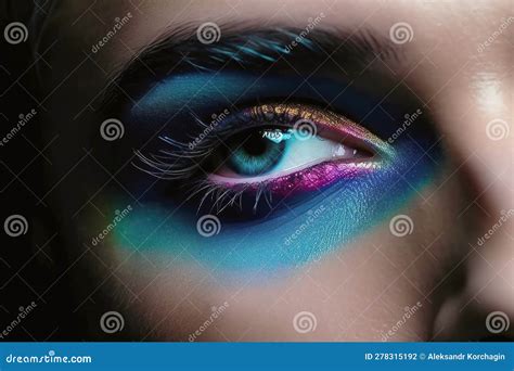 Face Of Gay Man With Eye Makeup Mascara And Eyeliner For Men Drag Queen Generative Ai