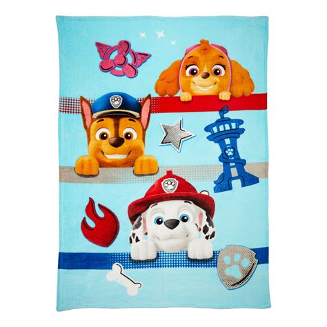 Paw Patrol Kids Plush Blanket Twinfull Size 62x90 Blue