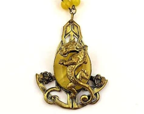 Art Nouveau Dragon Necklace 1920s Vintage Jewelry Etsy