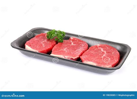 Raw Eye Of Round Steaks Stock Image Image Of Polystyrene 19820085