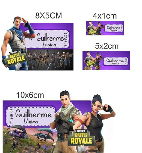 70 Etiquetas Escolares Fortnite Elo7 Produtos Especiais