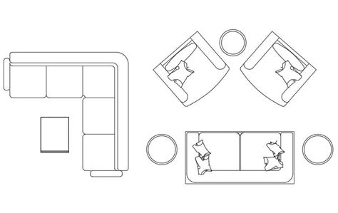 Two Different Sofa Cad Blocks Free Download Dwg File Cadbull