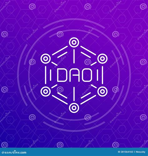 Dao Decentralized Autonomous Organisation Icon Cartoon Vector