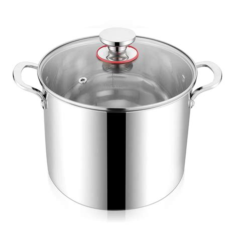 Walchoice 12 Quart Big Stainless Steel Stockpot With Glass Lid