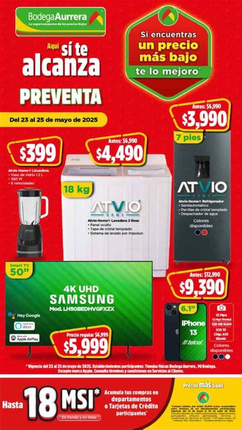 Folleto Bodega Aurrera Pre Hot Sale con ofertas en electrónica y línea blanca