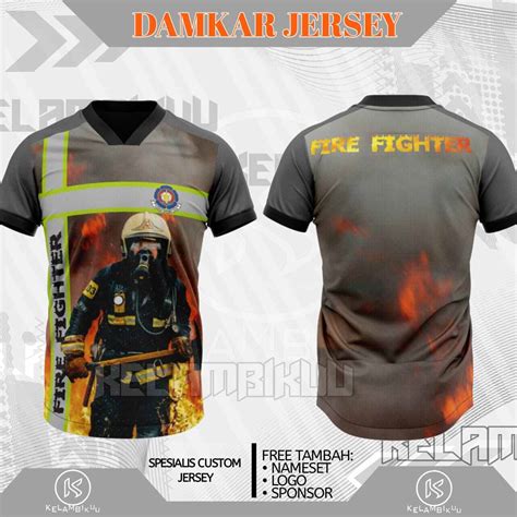 Jersey Pemadam Kebakaran Full Printing Terbaru Baju Kaos Pemadam