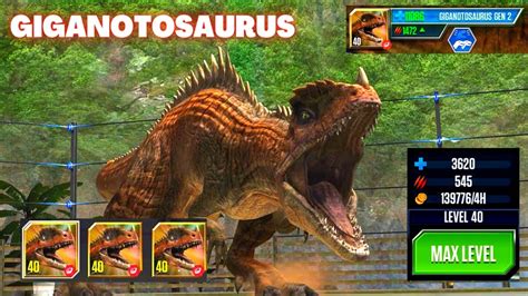 Unlocked Giganotosaurus Gen 2 3x Max Level 40 Pvp Mods Battle Jurassic