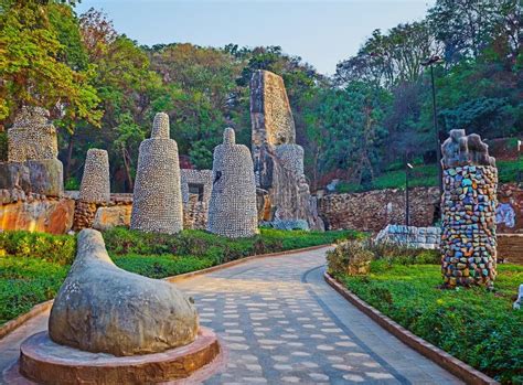 whimsical wonders   rock garden chandigarh stock illustration