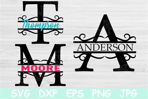 Initial Svg Split Monogram Svg Family Name Svg Letters Home Cricut Svg ...