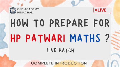 How To Prepare For Hp Patwari Hp Patwari Maths Classes