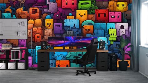 Pixel Gaming Wall Cartoon Style Wallpaper - Magic Decor