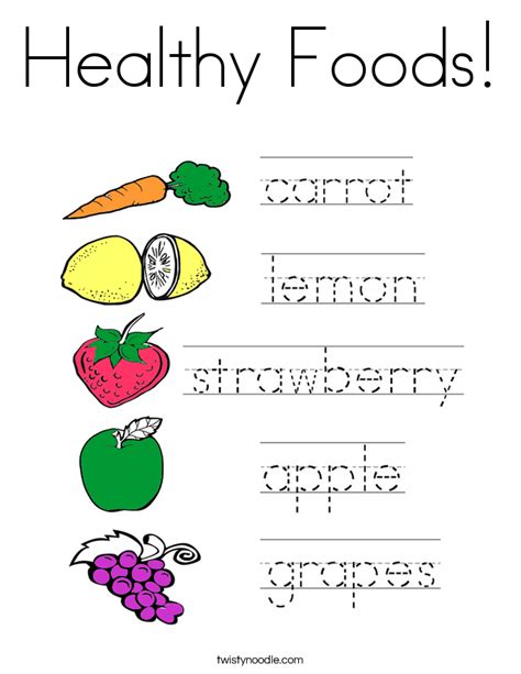 healthy foods coloring page ganalytic