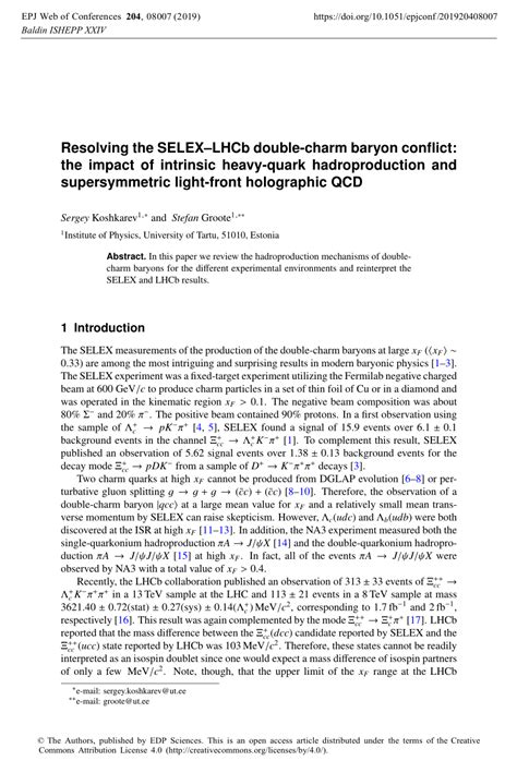 Pdf Resolving The Selexlhcb Double Charm Baryon Conflict The Impact