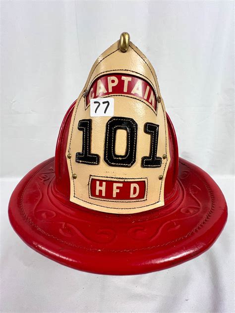 Red Leather Captain 101 Hfd Fire Helmet By Cairn's Brothers Auction