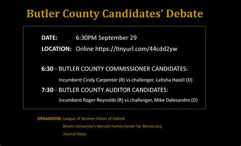 RECORDING: Butler County Commissioners Debate - 2022 (Butler County ...