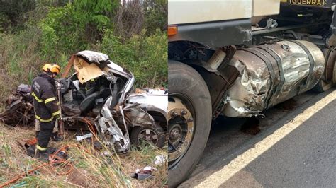 Acidente Entre Caminhonetes E Carreta Mata Motorista Na Br Em