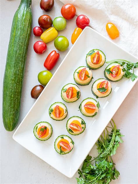 Vegan Cucumber Hummus Bites Drive Me Hungry