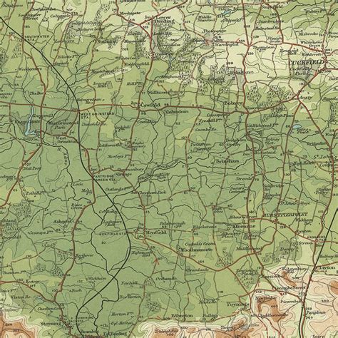 Old Os Map Of Sussex By Bartholomew 1901 Brighton Hastings South D