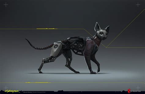 Cyberpunk 2077 CyberCat Concept Art by CDPR Artist - Marek Madej - Kazuliski : r/Kazuliski