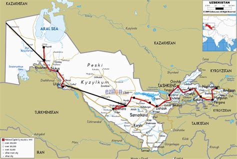 Uzbekistan Railway Map