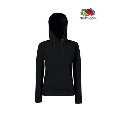 Sudadera Capucha Negra Mujer Fruit Of The Loom Totemteams