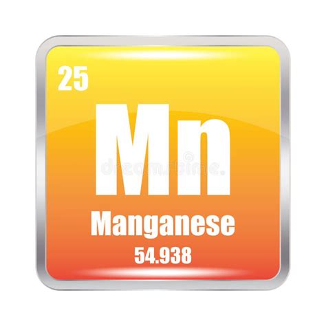 Manganese Icon Mn Chemical Element Atomic Number 25 Mass 54 938