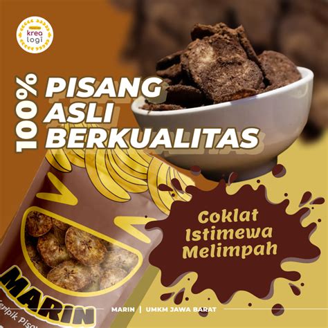 Jual Ngemilogi Keripik Pisang Banana Chips Marin 75 Gr Rasa Coklat