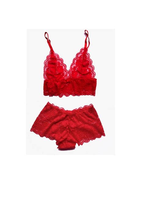 Red Lace Lingerie Set By Shopstudiob On Etsy