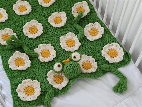 3in1 Jungle Frog Folding Baby Blanket Crochet Pattern Pram Etsy